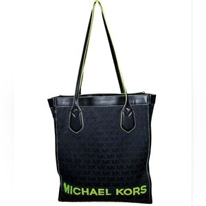 Michael Kors | Bay Large Woven Canvas Tote Bag | Shoulder Bag | Neon | Womens